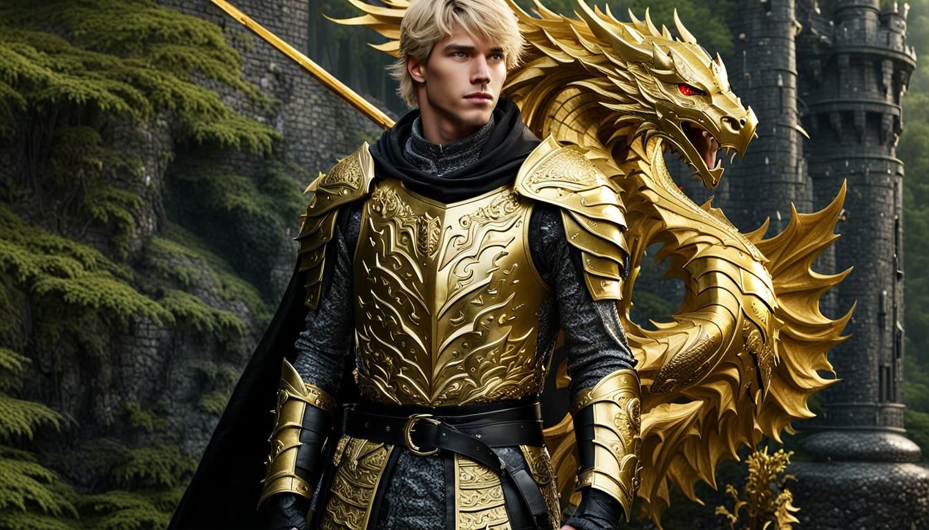 Golden Knight and Dragon