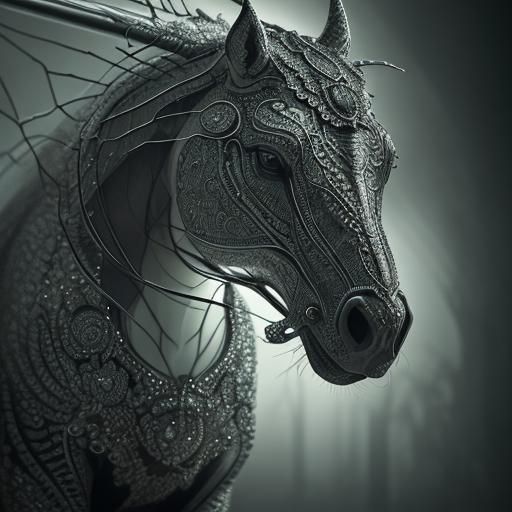 Hyperrealistic Glass Animal Sculpture in HDR