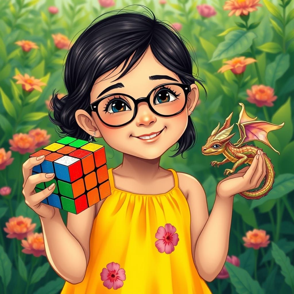 Girl with Dragon in Loish Inspired Style