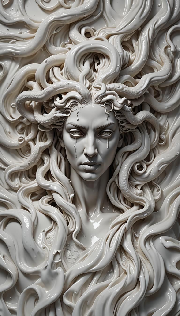 Ethereal Milk Gorgon: An 8K Ultra-Realistic Portrait