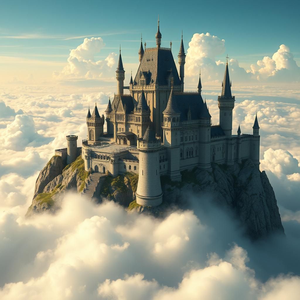 Mysterious Castle in the Sky: Fantasy Concept Art