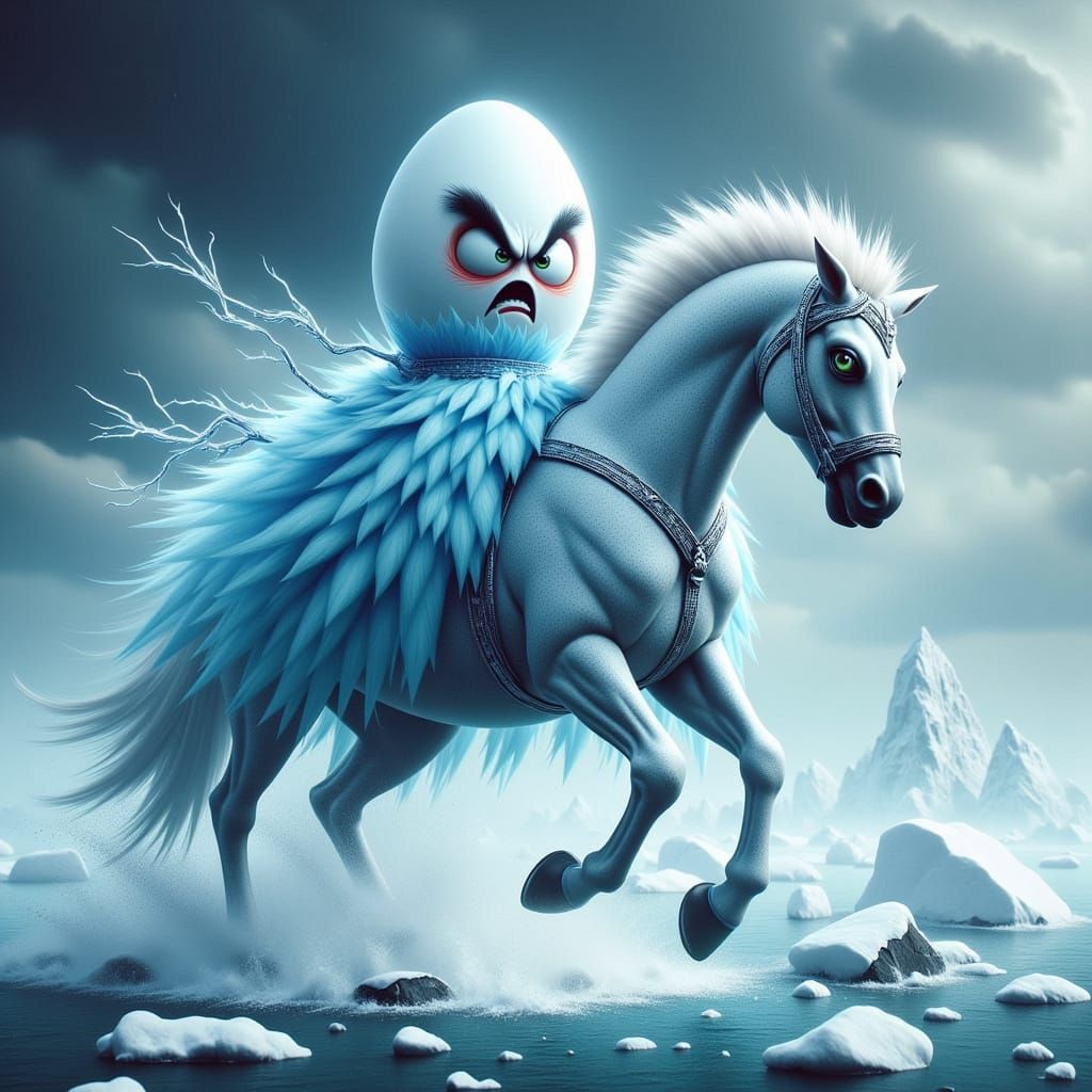 Elegant Egg Reigns Supreme on Icy Water Horse at the North P...