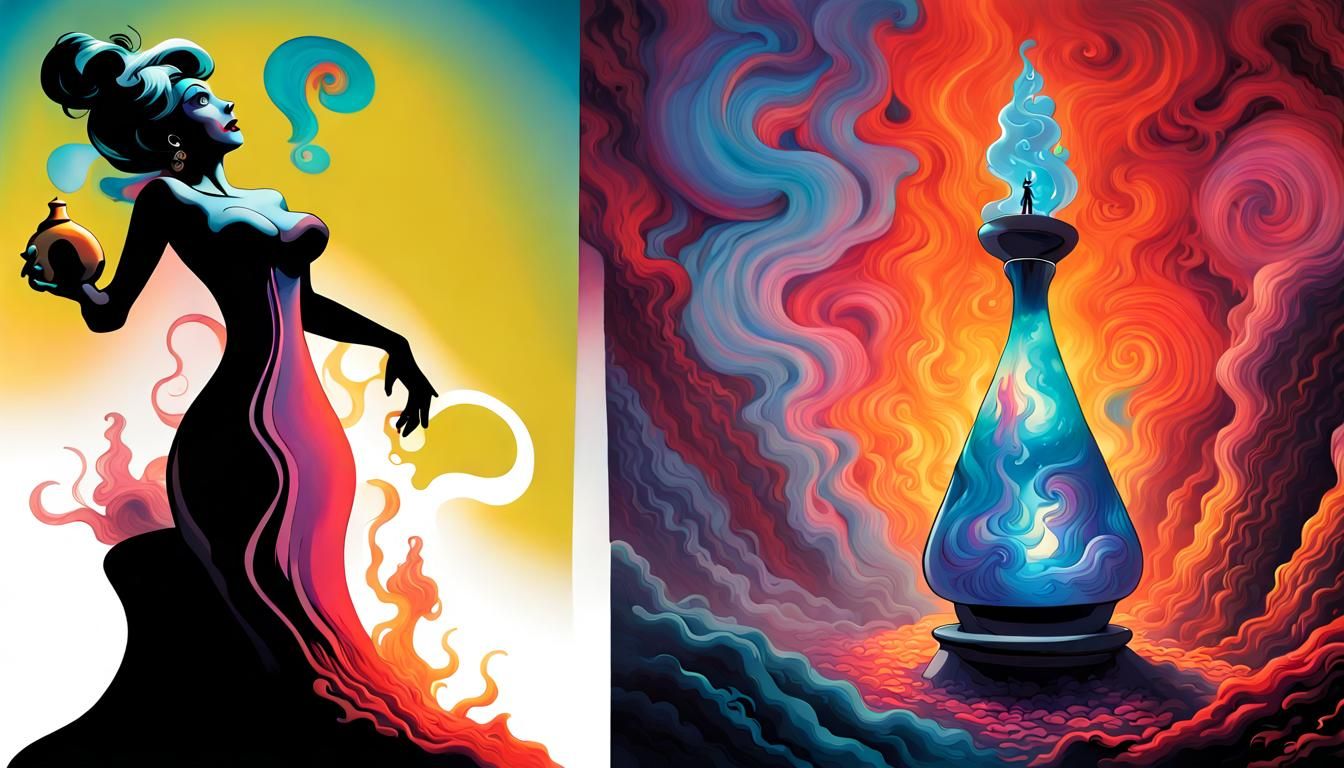 Genie Emerges from Psychedelic Lava Lamp