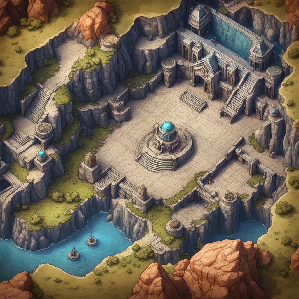 Giant Canyon Courtroom Cave Map in Top-Down View