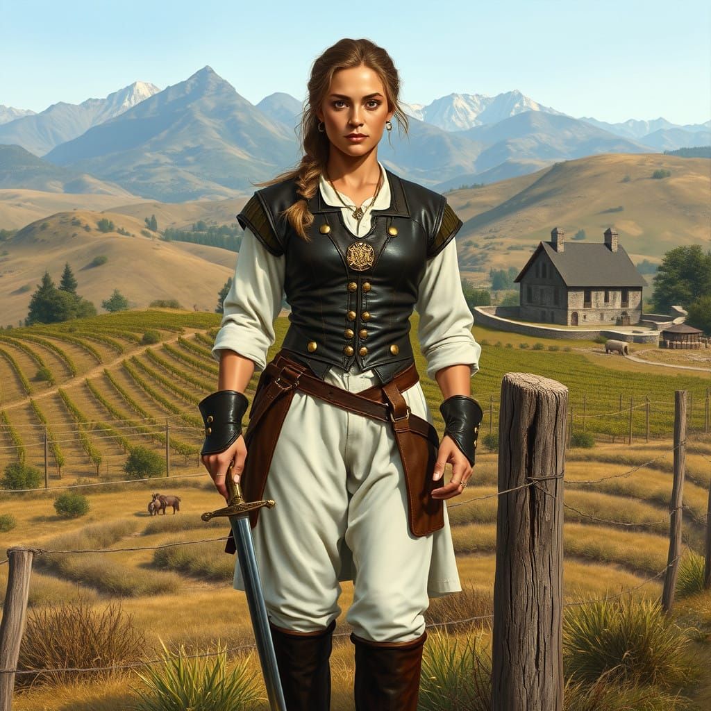 A Strong Colovian Warrior Stands Amidst a Rugged Cyrodiil Vi...