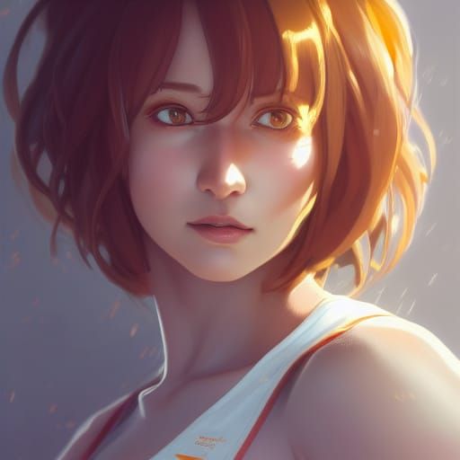 Detailed Portrait with Dynamic Lighting in Art Nouveau Style