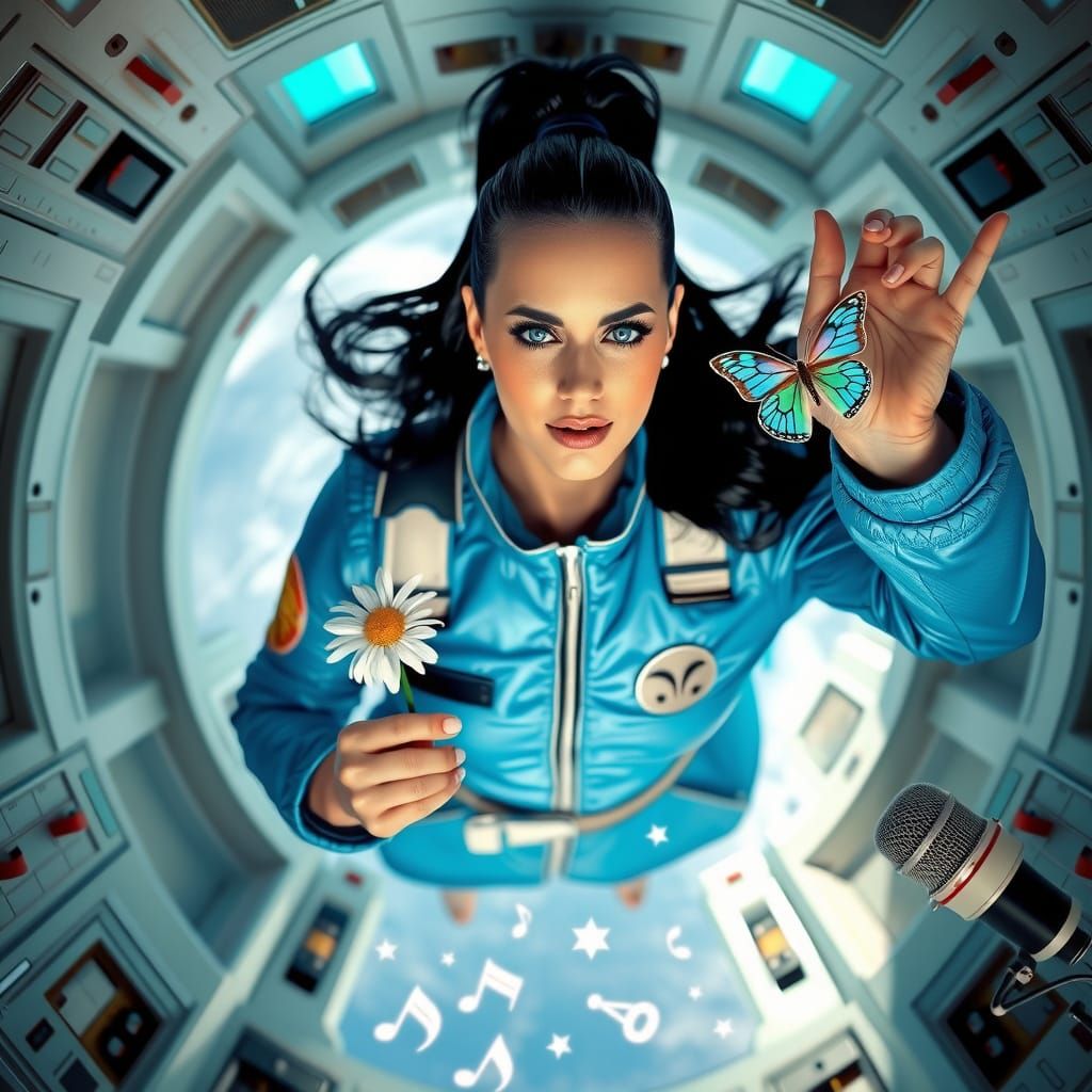 Glamorous Space Icon in Futuristic Capsule