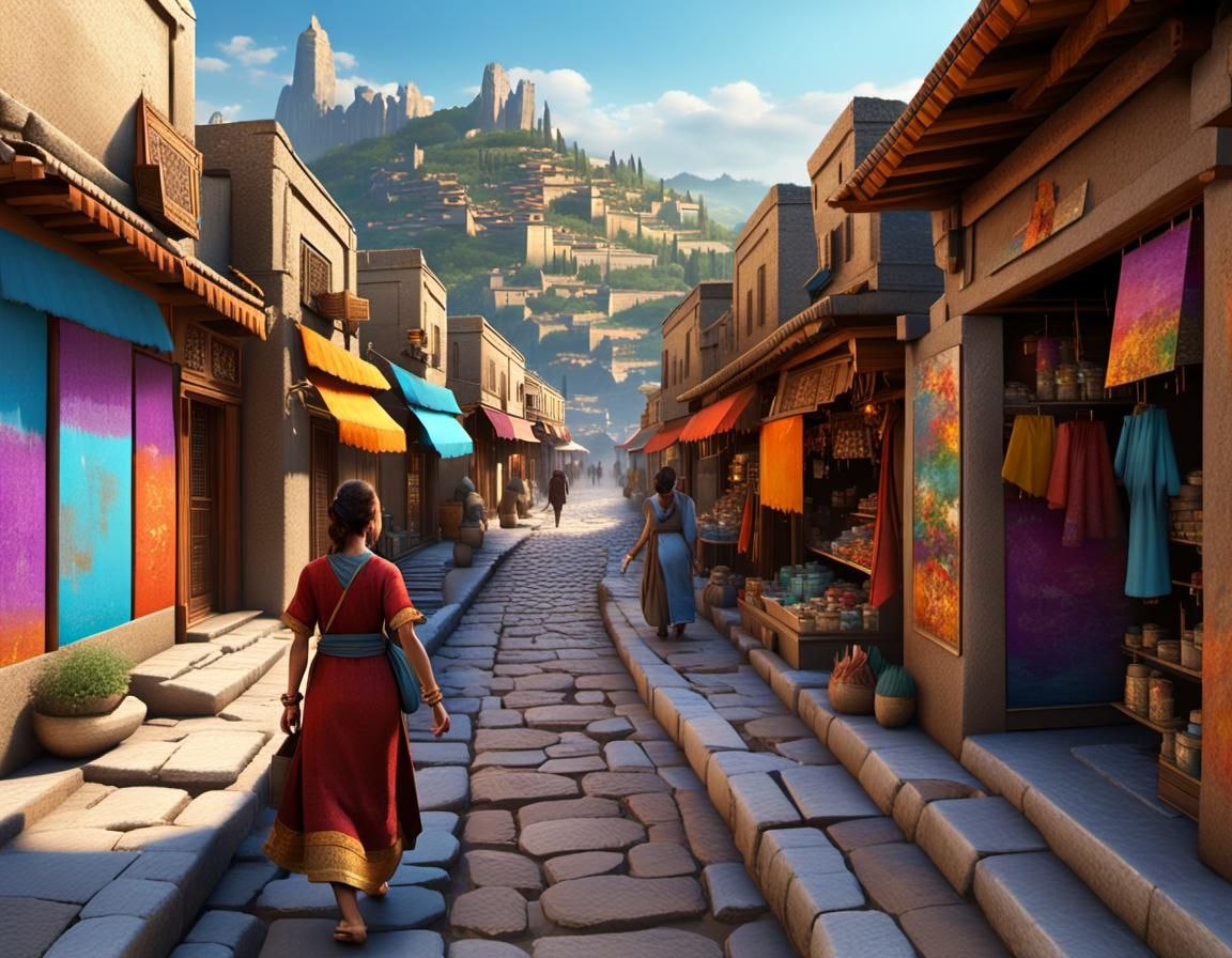 Bronze-Age City with Citadel, 3D Game Cinematic