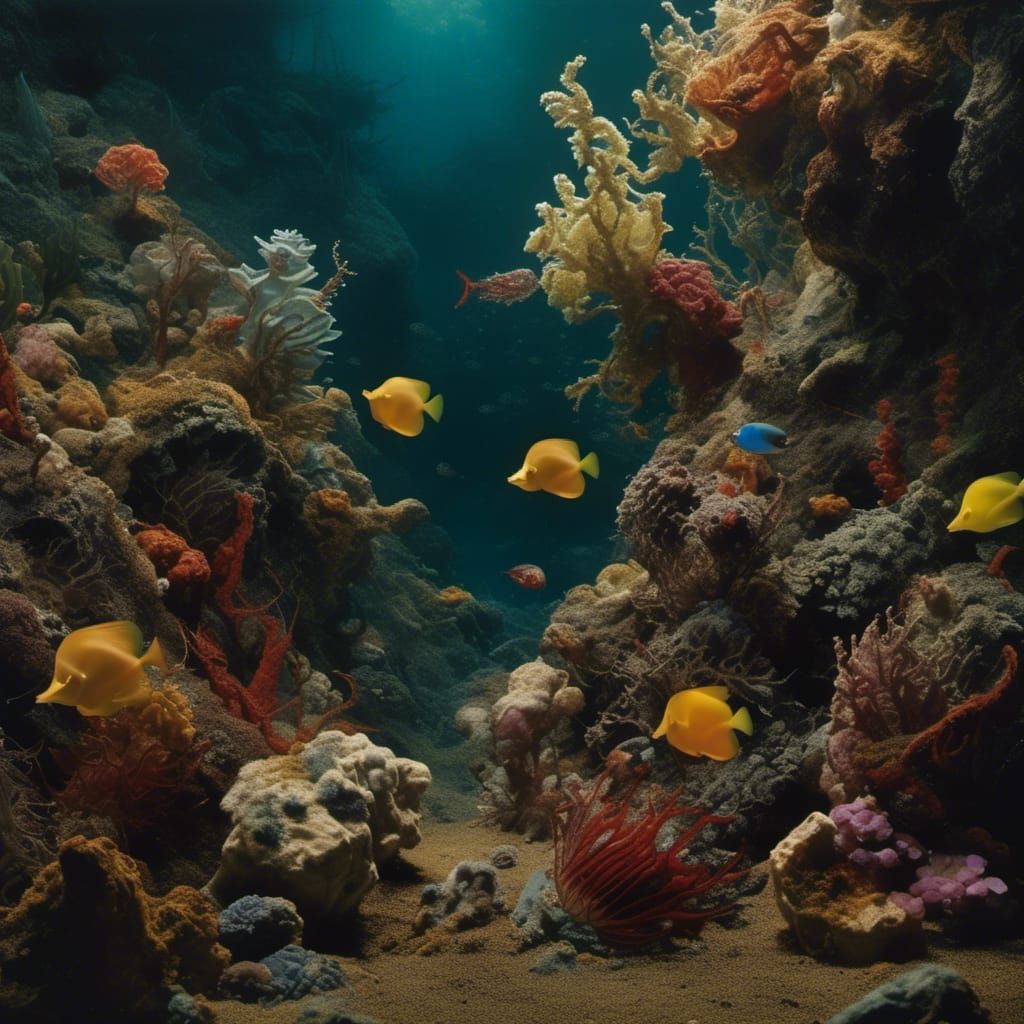 Hyperrealistic Seahorse Underwater, Cinematic Film Still