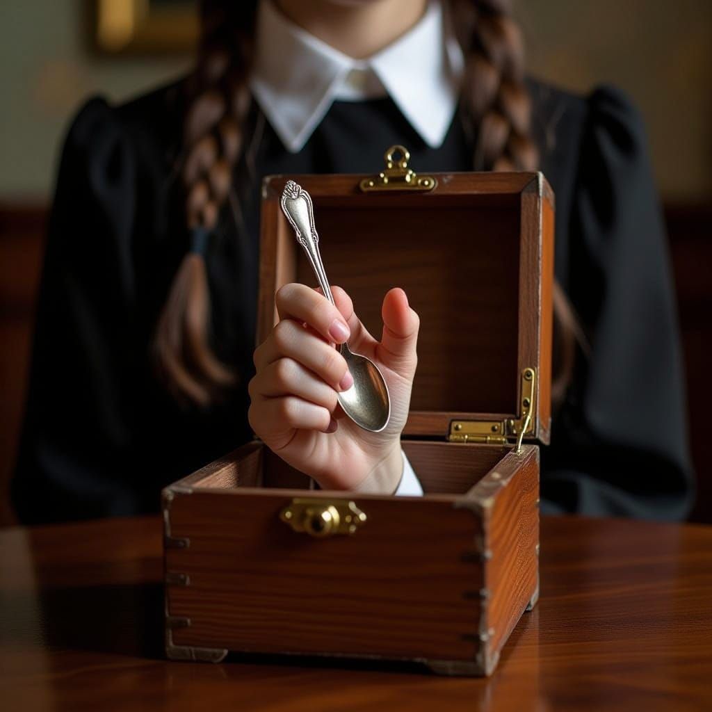 Mysterious Wednesday Addams Interlude in a Cozy Room