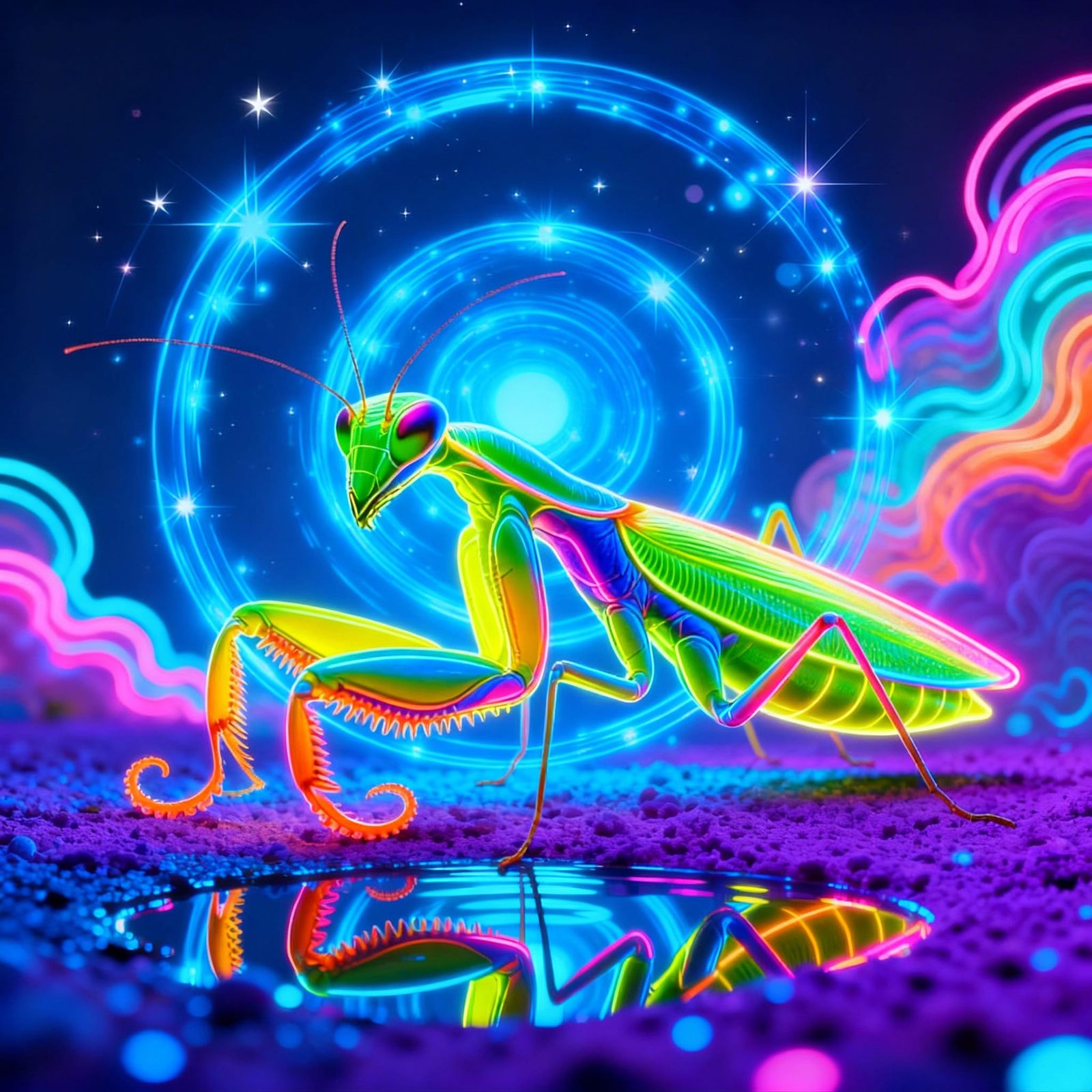 Hybrid Praying Mantis Squid Creature