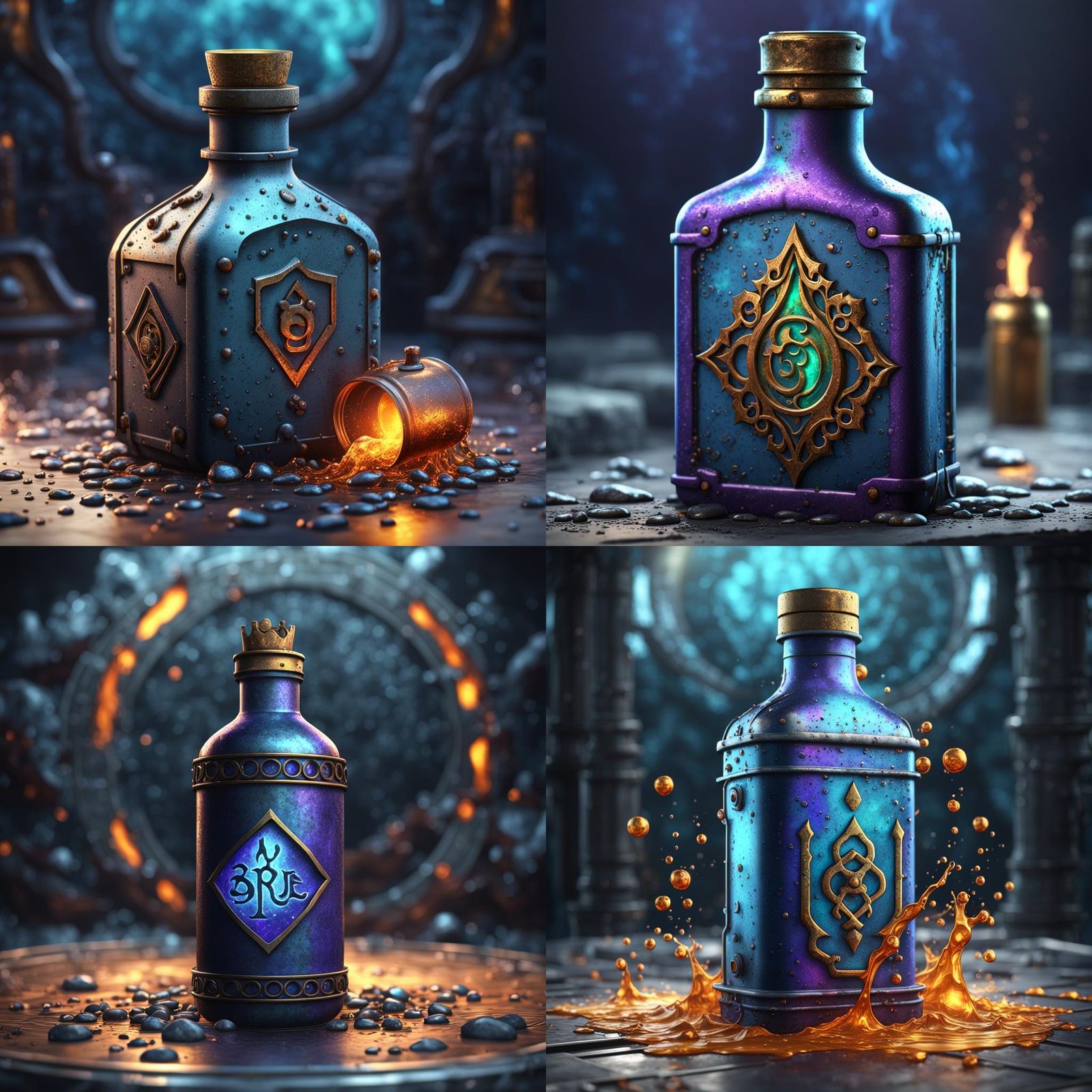 Fantastical Potion Bottle Symbol in Detailed Matte Painting