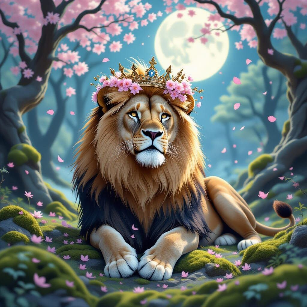 Lion King with Sakura Crown: Concept Art
