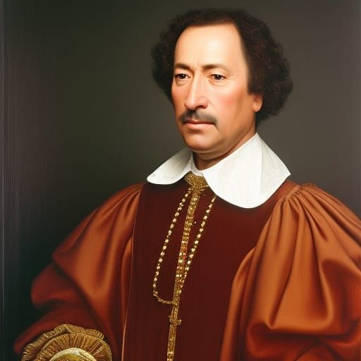 Renaissance Man Portrait in Hyperrealistic Style