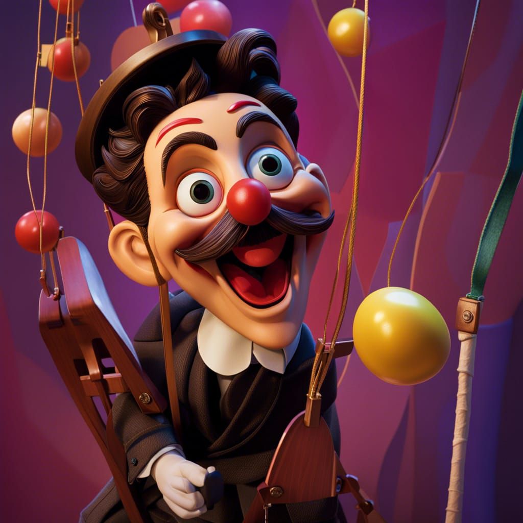 Hyperrealistic Guignol Puppets Conveying Joy and Laughter