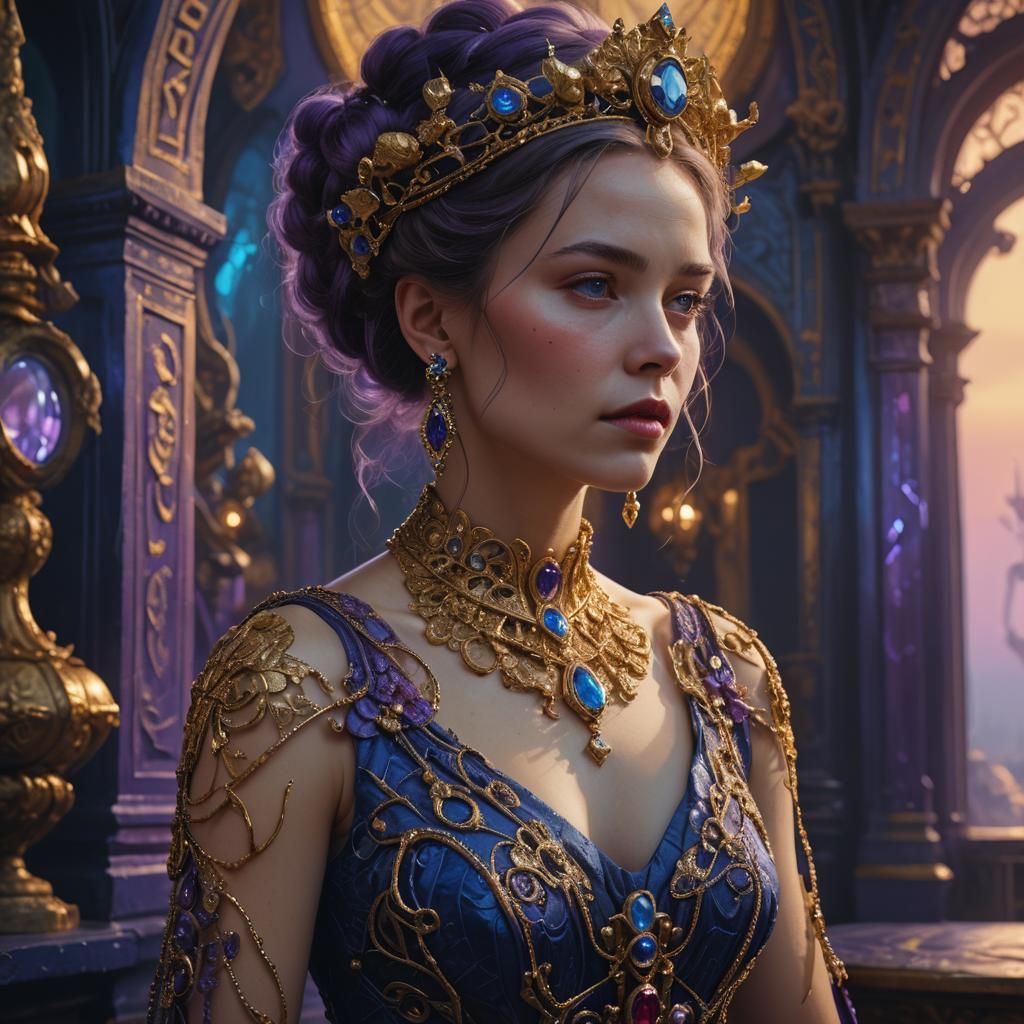 Mystical Portrait of a Woman in Fantasy Setting