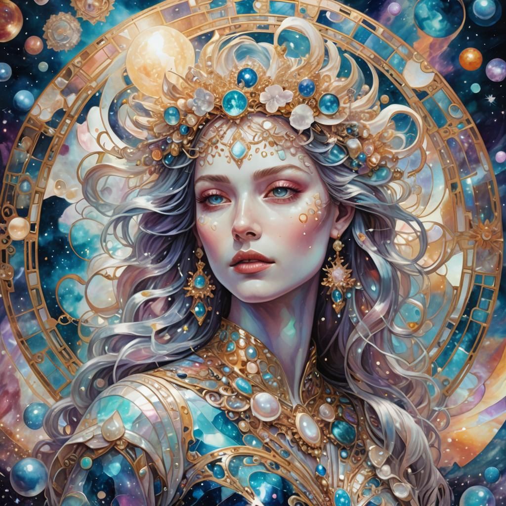 Holographic Mother of Pearl in Astral Cosmic Art