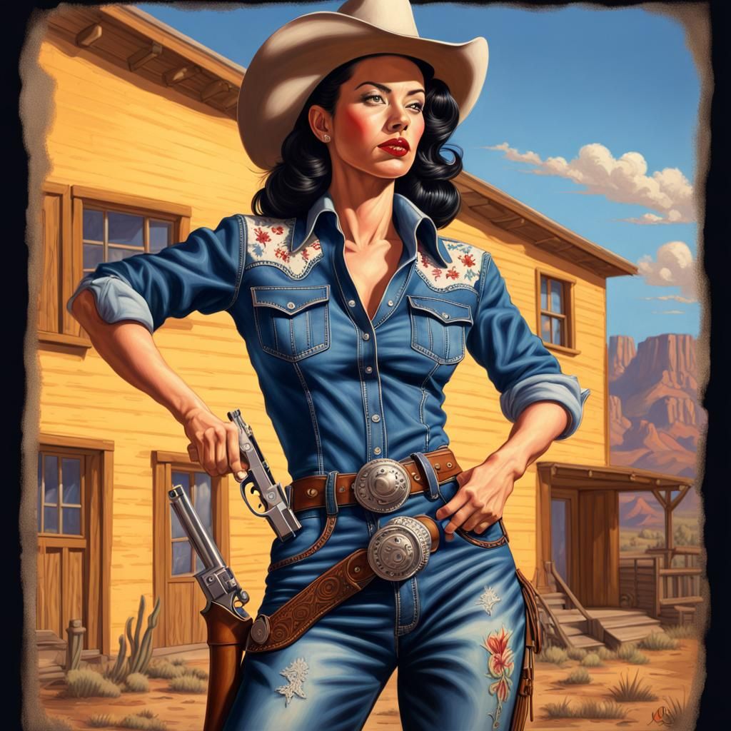 1940s Pin-Up Cowgirls in the Old West