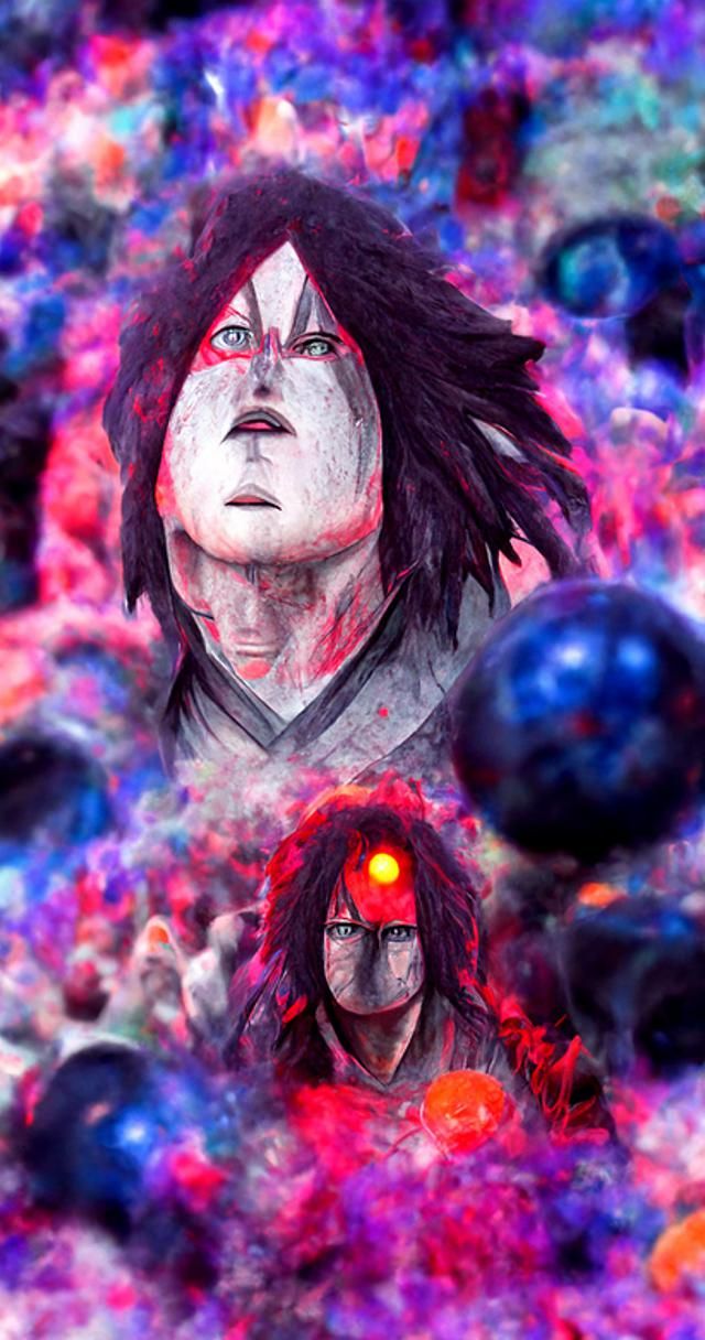Uchiha Madara Resurrection: Geometric Comic Art