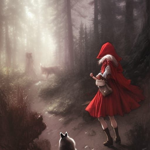 Little Red Riding Hood in Black Forest Art