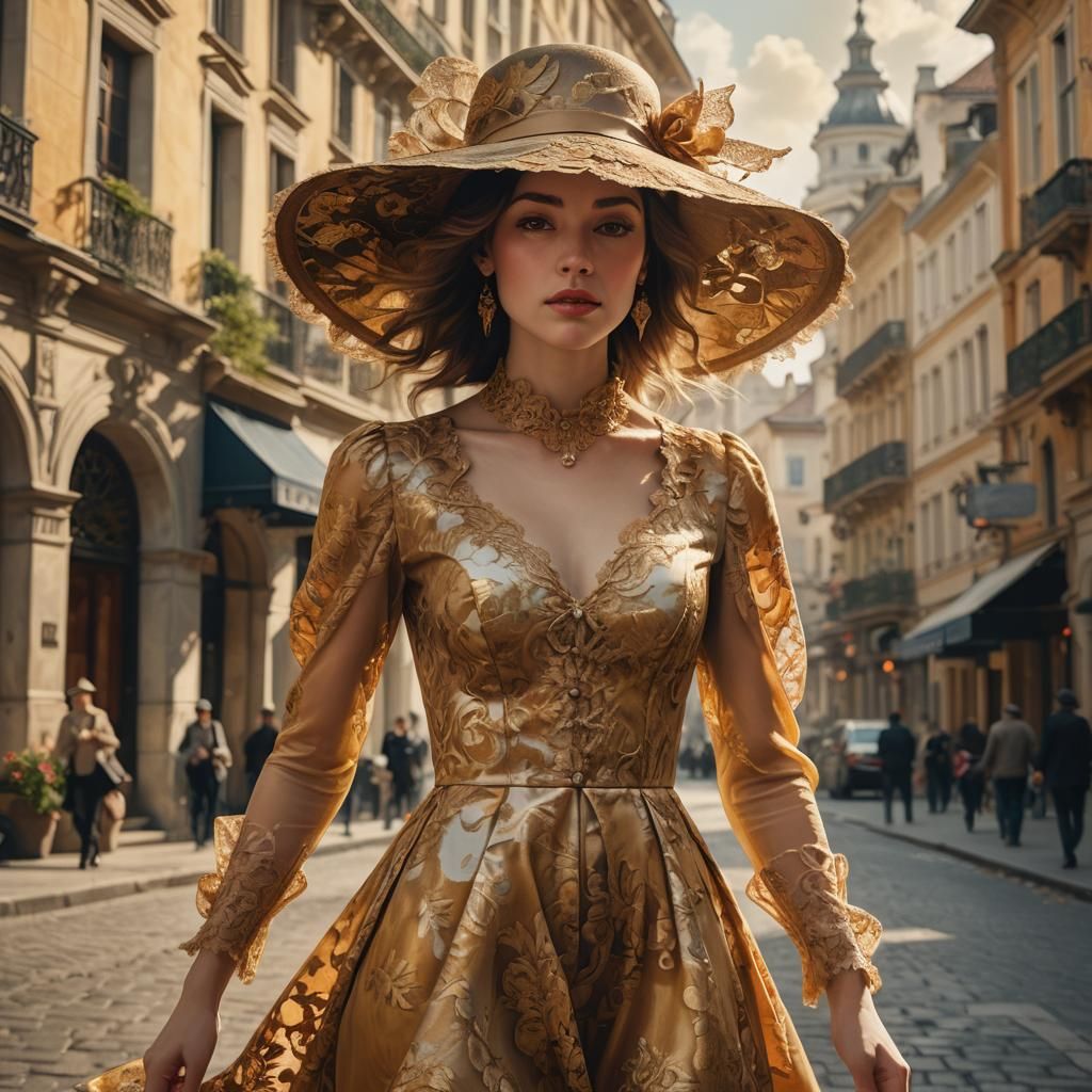 Elegant Woman in Baroque Digital Painting