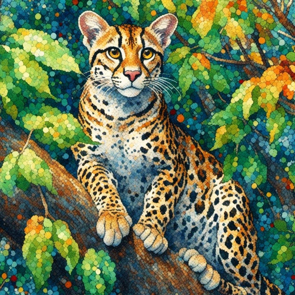 Portrait of an ocelot