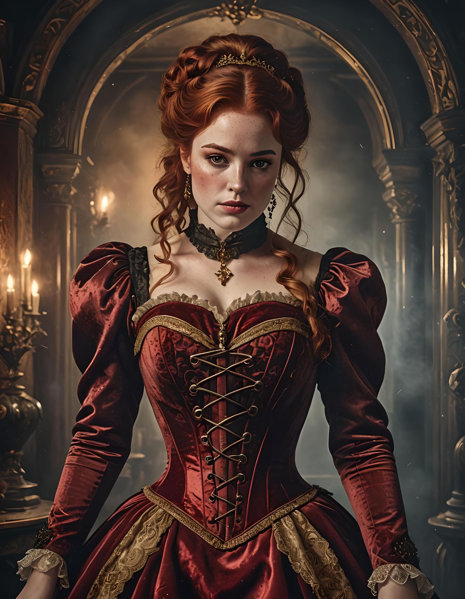 Victorian Woman Portrait in Dramatic Digital Painting