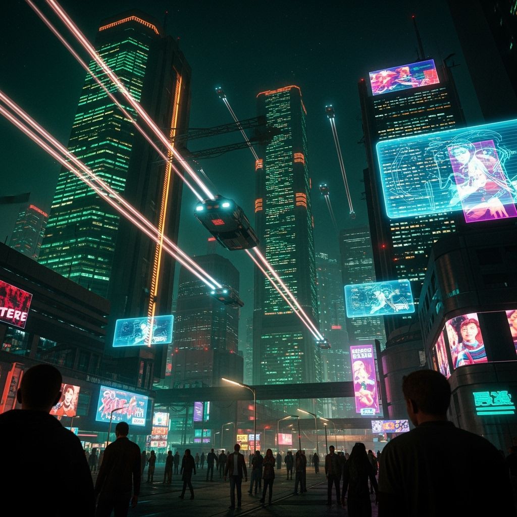 Neon Cyberpunk Cityscape at Night