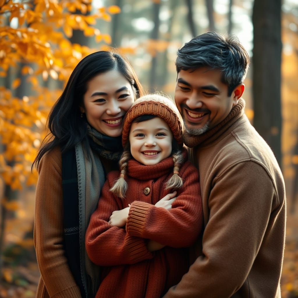 Cozy Autumn Family Portrait in Classic Style