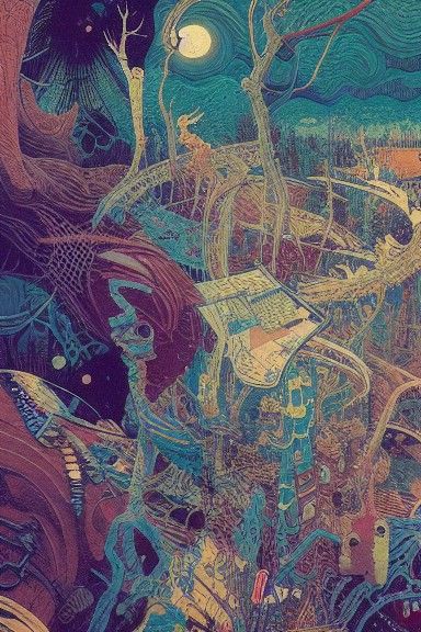 Intricate Twisted Tapestry Matte Painting