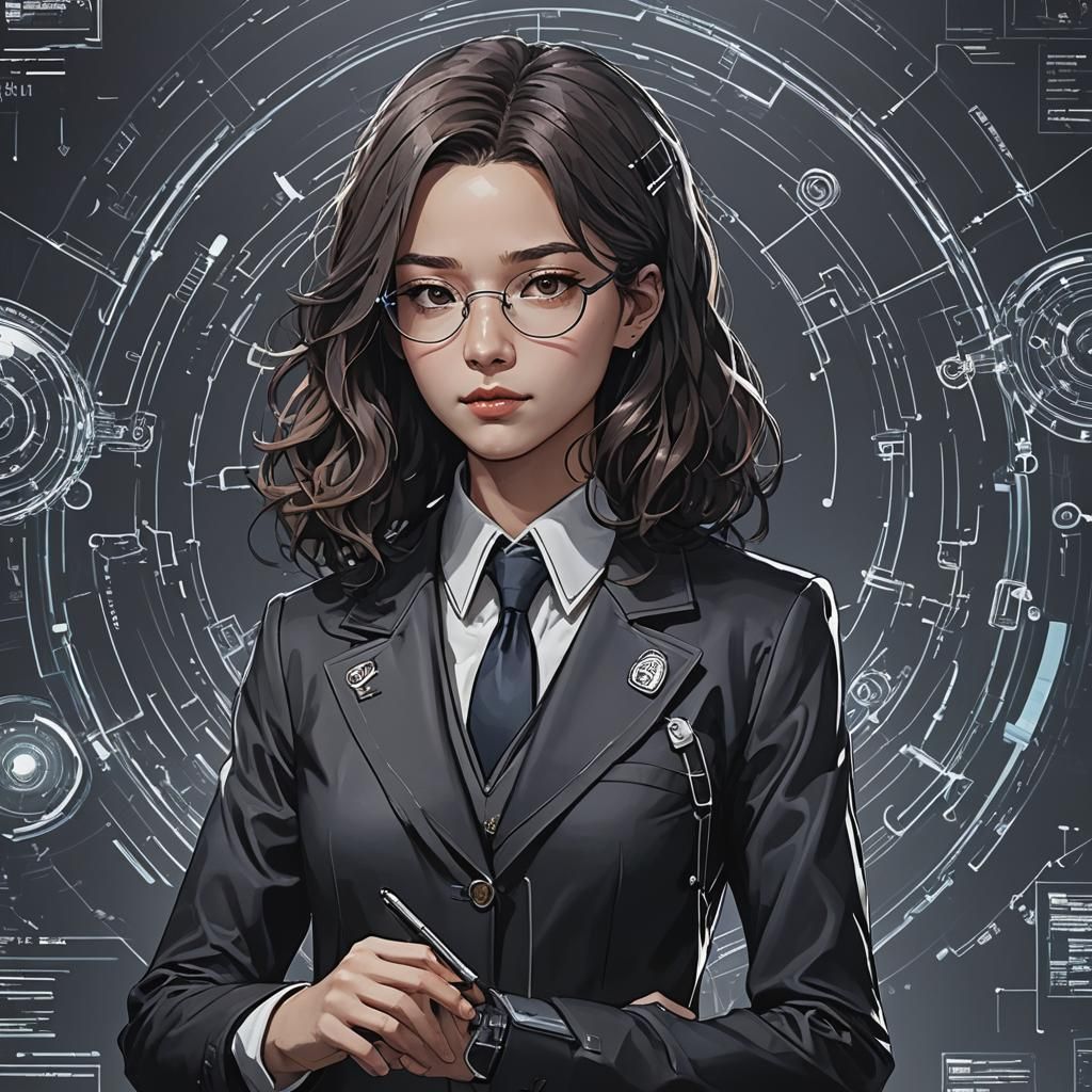 Dark Academia Cybernetic Digital Human