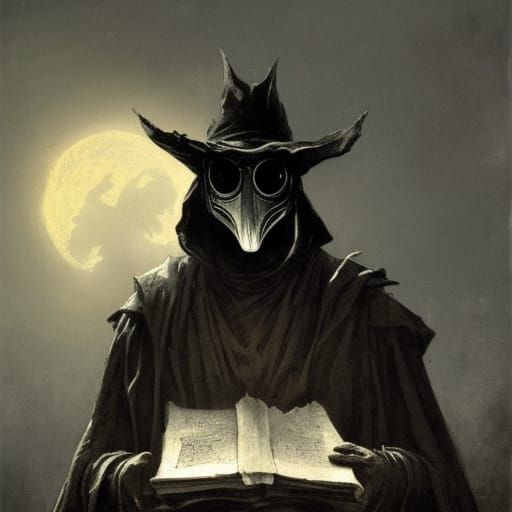 Eerie Plague Doctor in Horror Style
