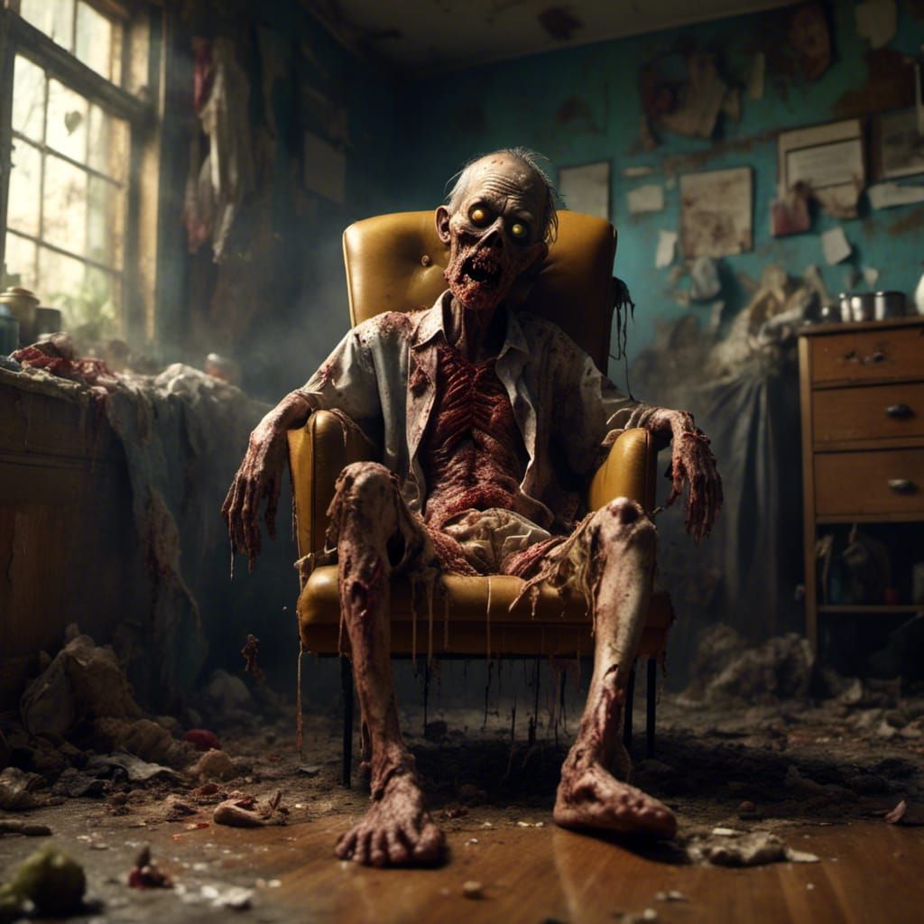 Photorealistic Zombie in Decaying State
