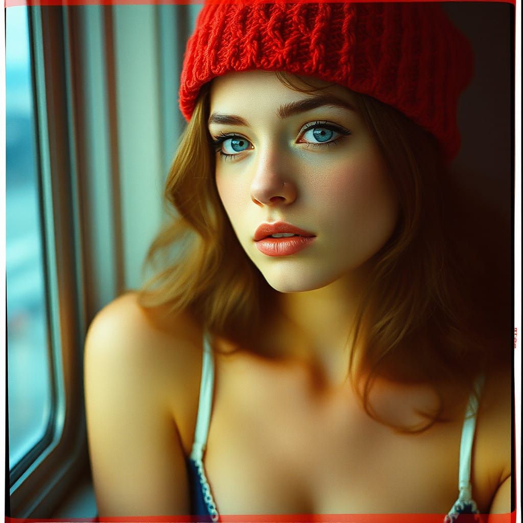 Young Woman in Film Noir Style