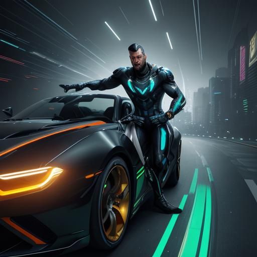 Futuristic Supercar Dashboard in Hyperrealistic Digital Art