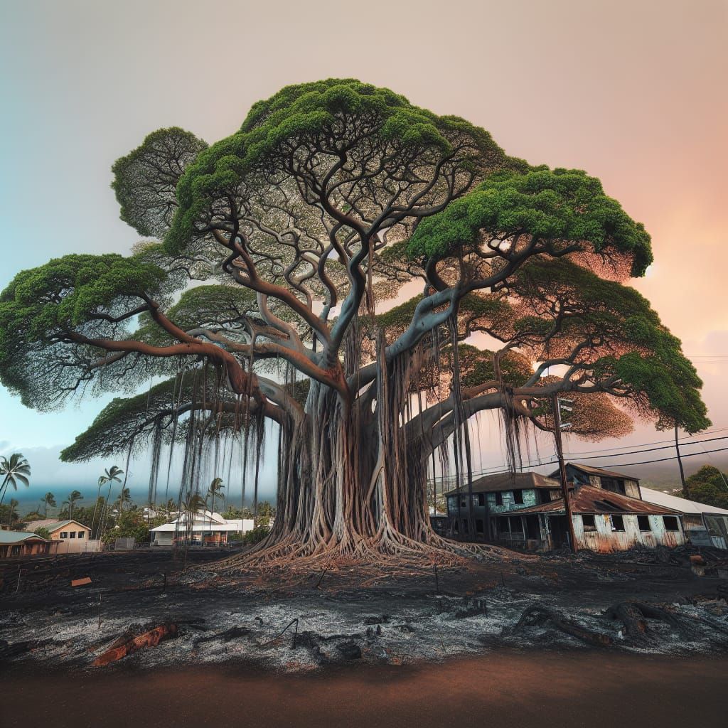 Lahaina Banyan Tree Survives Maui Wildfire