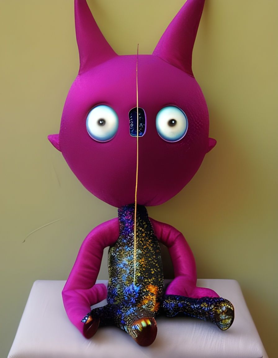 Exploding Plush Toy Doll in 3D Collage