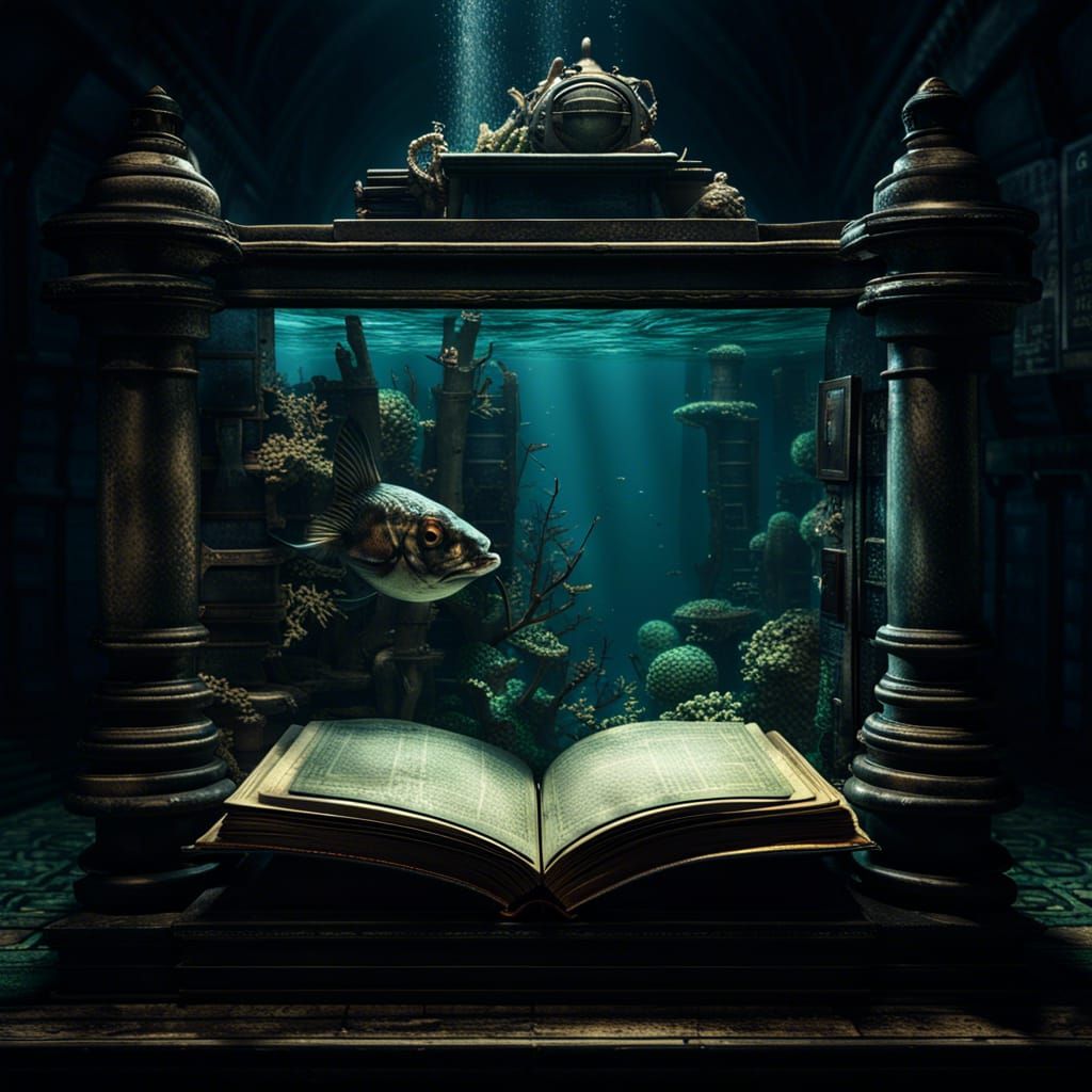 high detail 16K res octane photography::Inside a giant fisht...