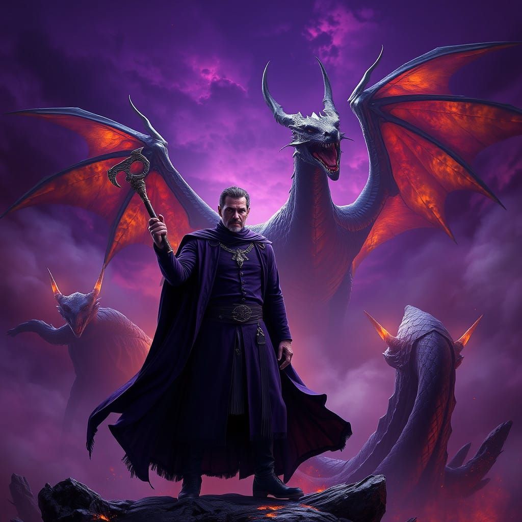 Regal Negan Wields Lucille Amidst Mystical Realm with Majest...