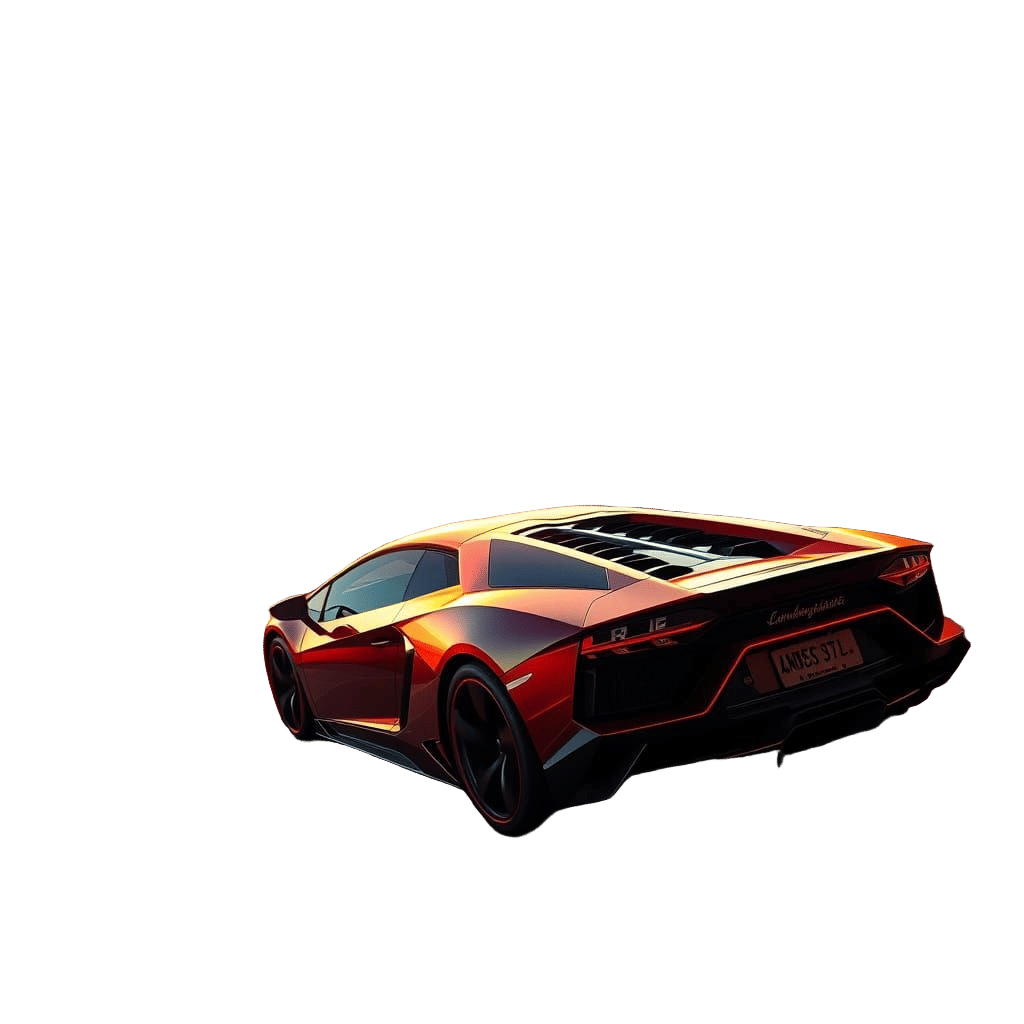 Sunset Silhouette: A Striking Lamborghini Image