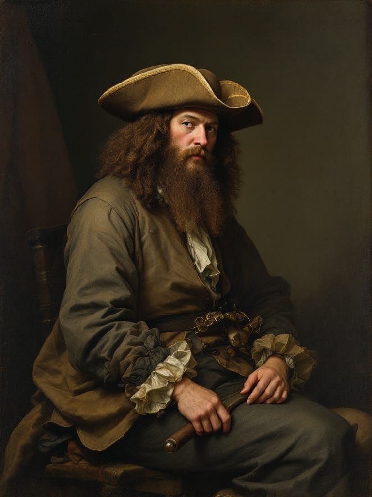 Blackbeard Portrait in Dutch Golden Age Style