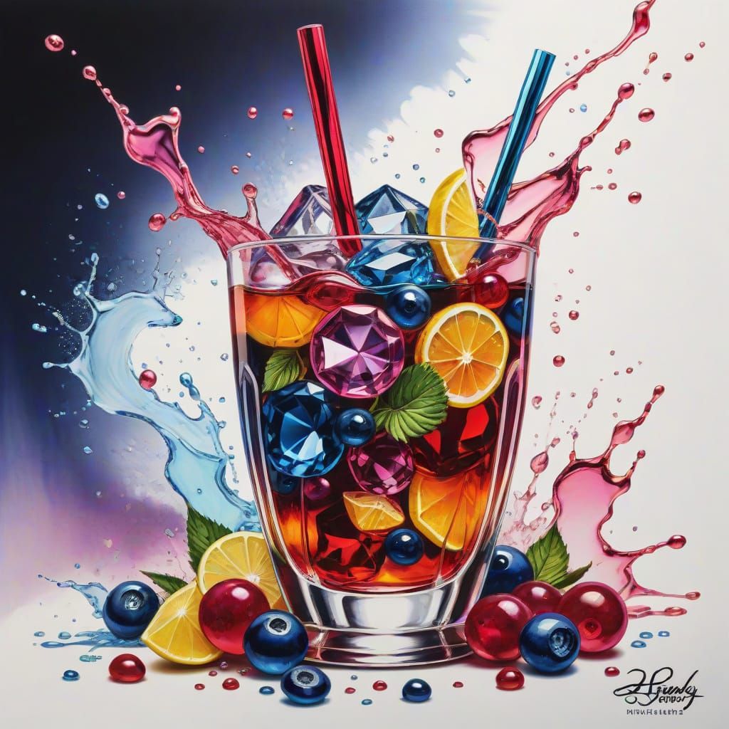 Vibrant Ruby and Sapphire Drink