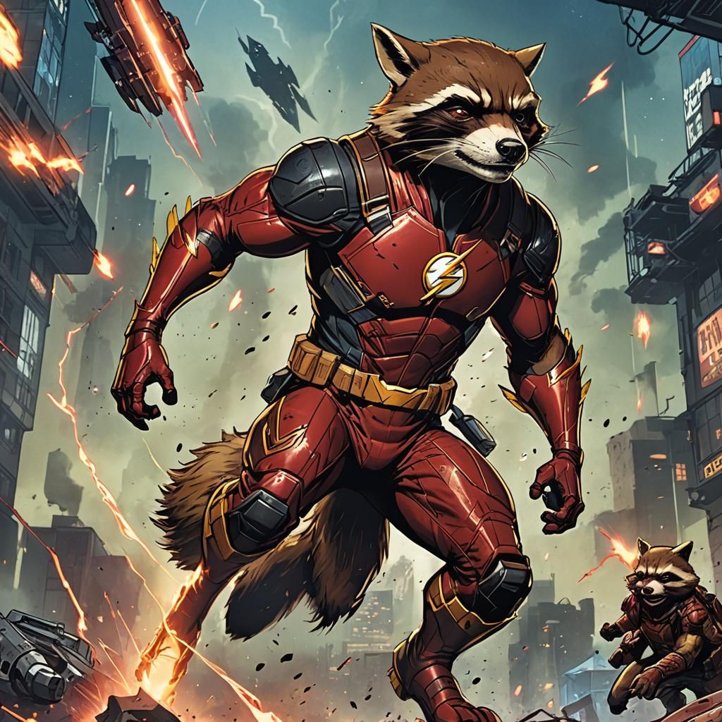 The Flash and Rocket Raccoon Mashup