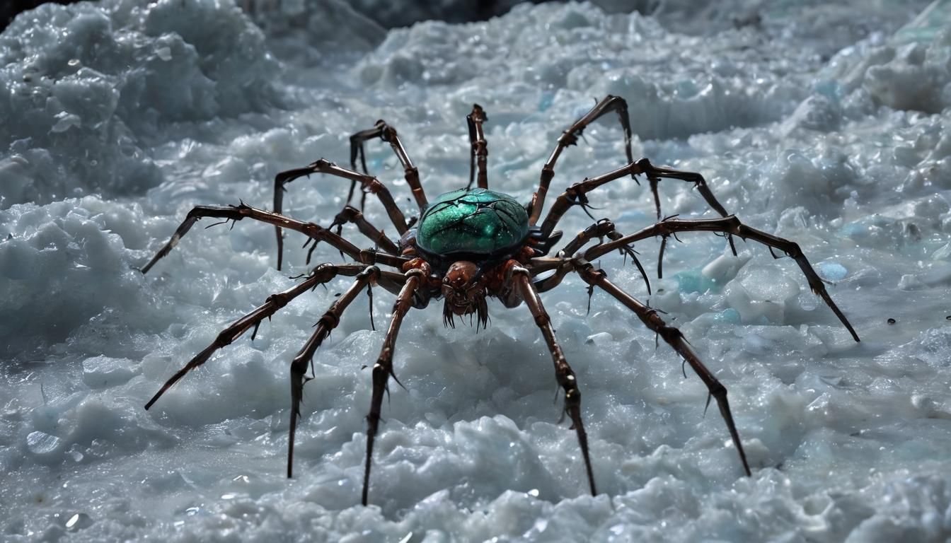 Cybernetic Beast Meets Hybrid Spider in Neon Mechanical Tube