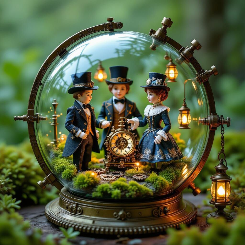 Steampunk Automatons Tend Globe Gardens