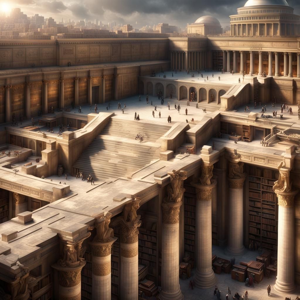 Epic Great Library of Alexandria: Digital Matte Painting