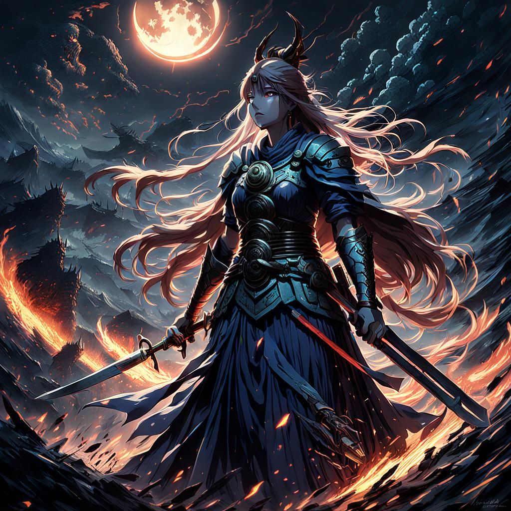 Warrior Maiden Battles Hell in Anime Style