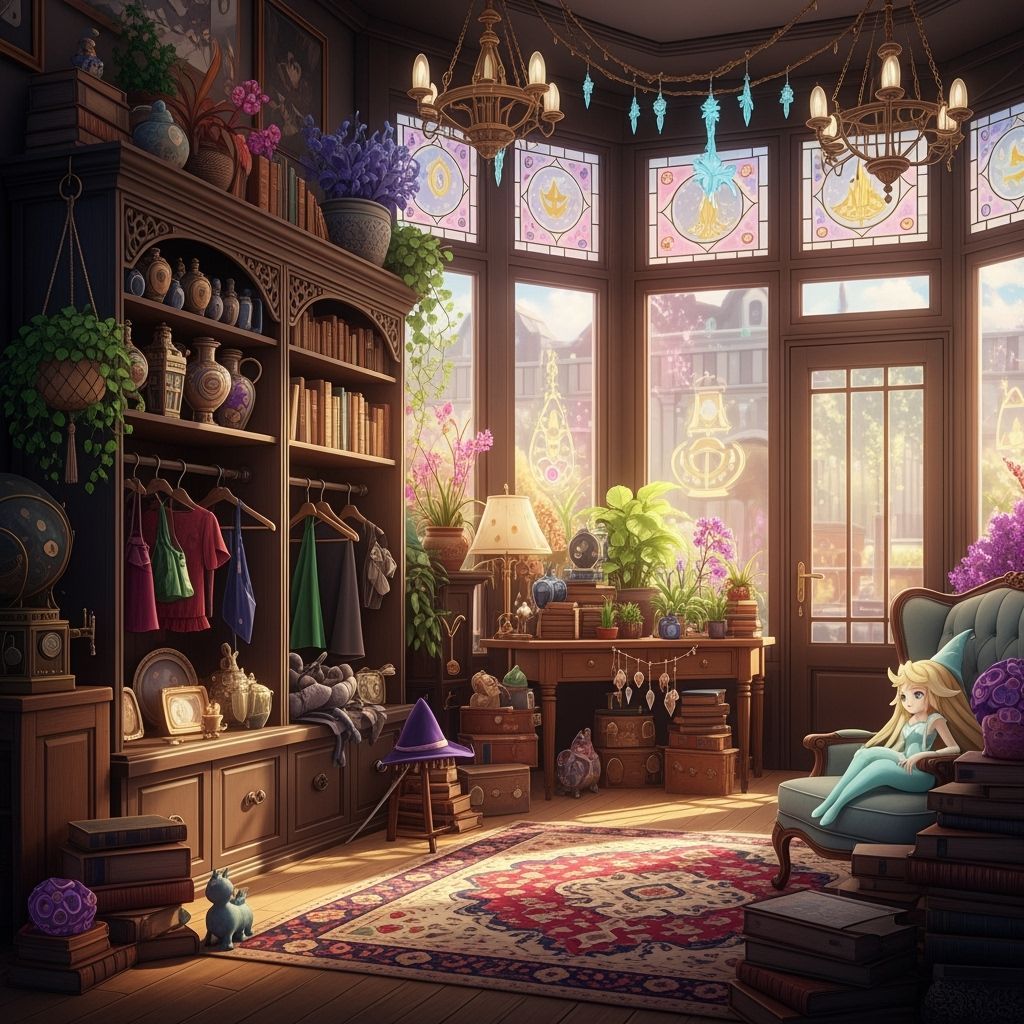 Enchanting Magic Shop with Potions and Books