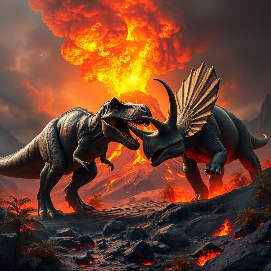 Ancient Beasts Clash in Pyroclastic Apocalypse