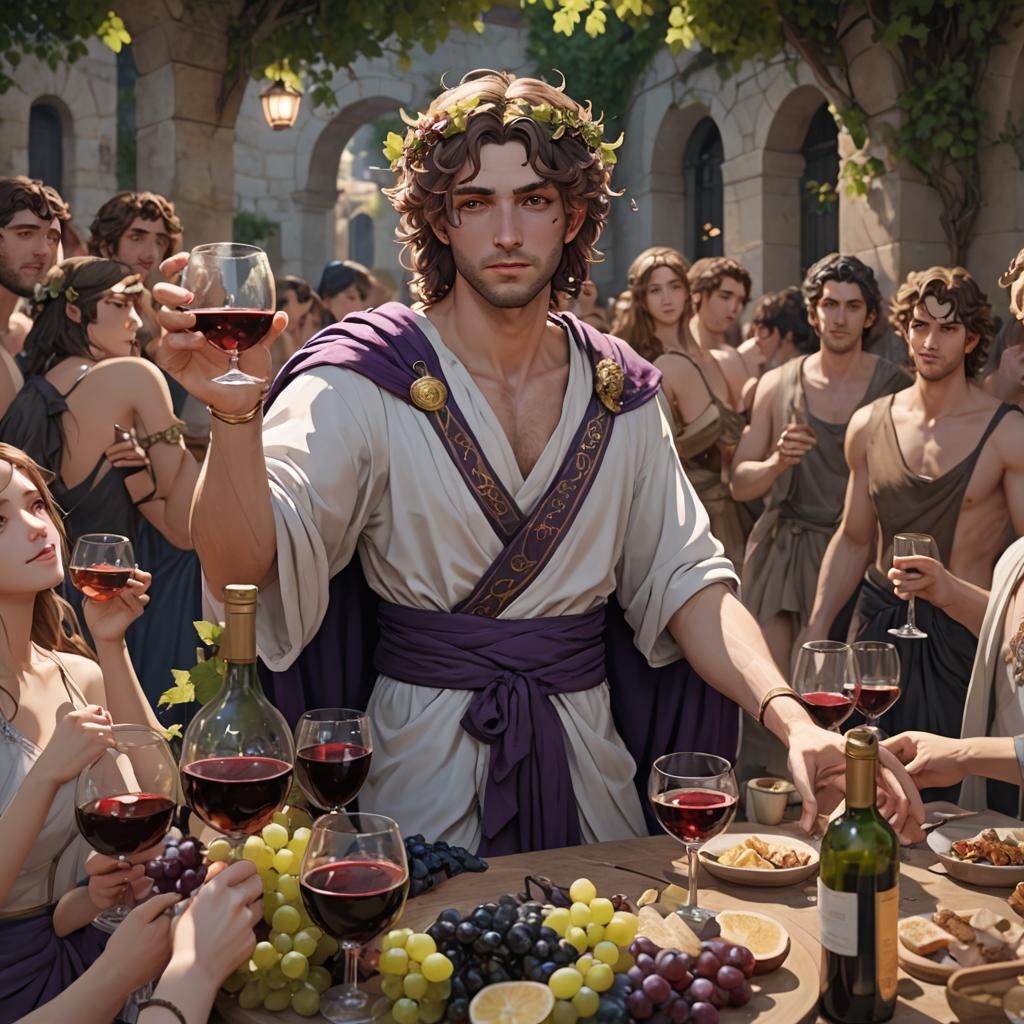 Dionysus in 3D Anime Art Style